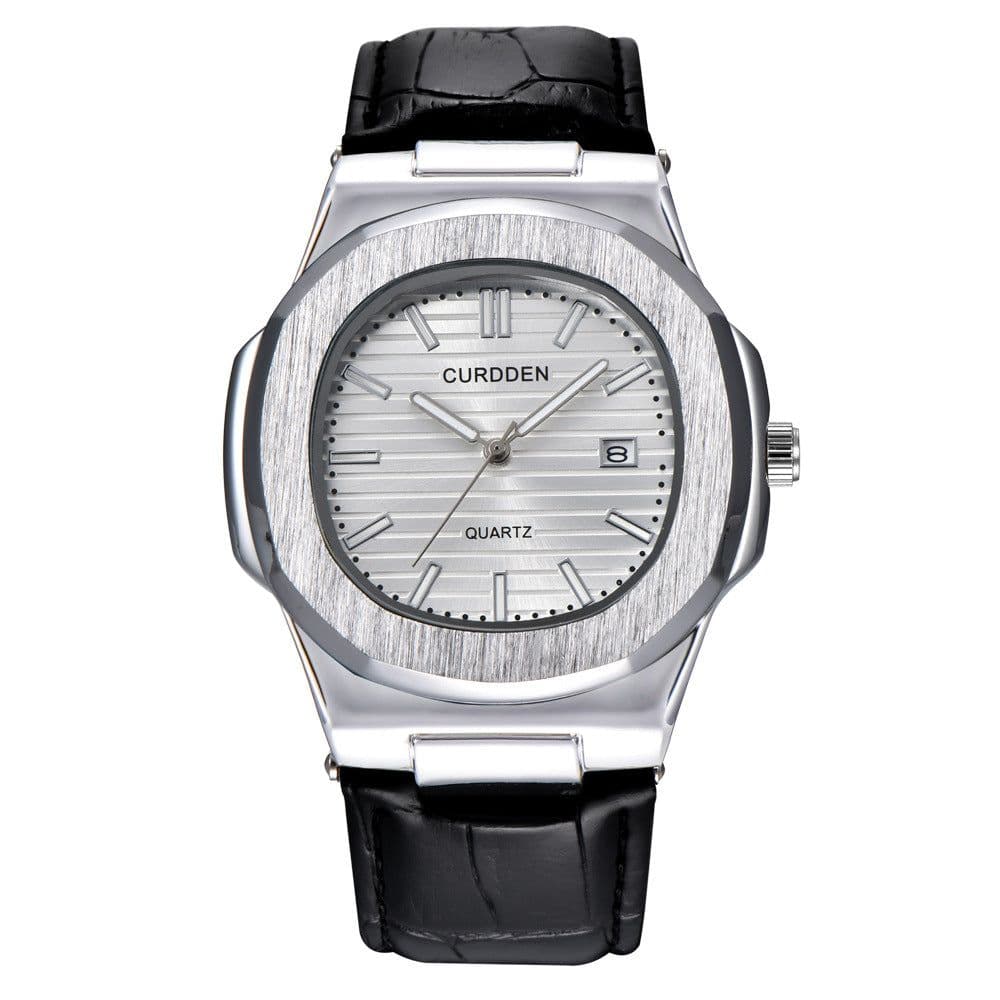 image-CURDDEN Men's Fashion Watch 45mm Round Dial Black Gold Quartz