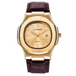 image-CURDDEN Men's Fashion Watch 45mm Round Dial Black Gold Quartz