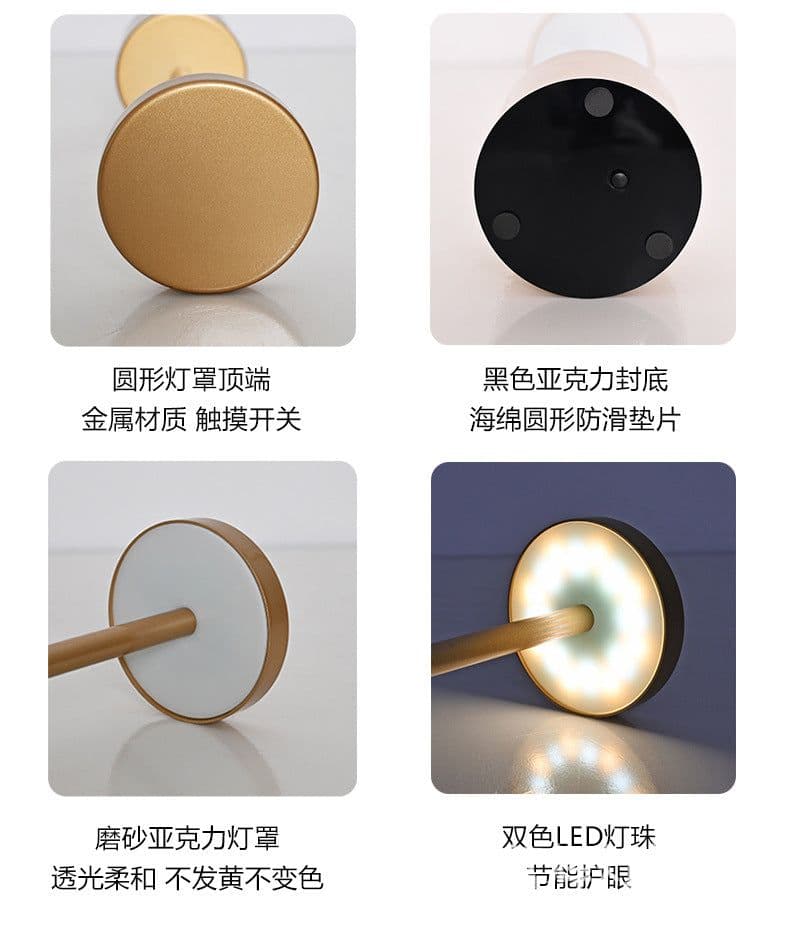 image-LED Touch Dimmable Table Lamp Silver Iron Acrylic Modern