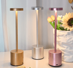 image-LED Touch Dimmable Table Lamp Silver Iron Acrylic Modern