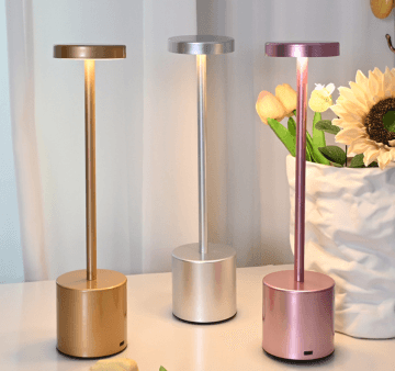 image-LED Touch Dimmable Table Lamp Silver Iron Acrylic Modern