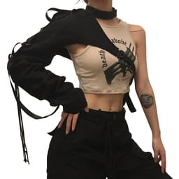 image-Women's Long Sleeve Crew Neck Print T-Shirt Polyester Pullover Top