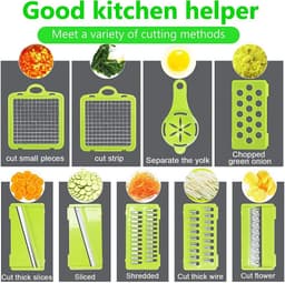 image-Multifunctional Vegetable Chopper Dicer Slicer Grater Cutter