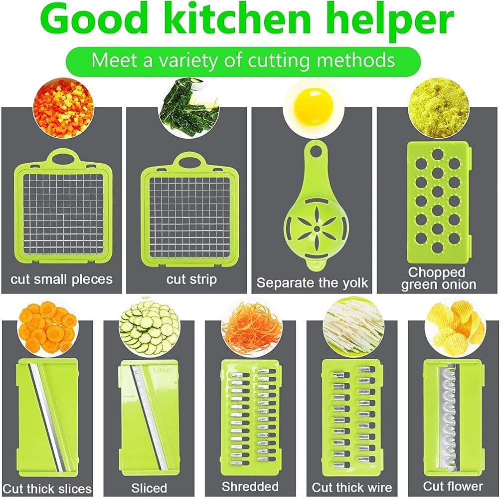 image-Multifunctional Vegetable Chopper Dicer Slicer Grater Cutter
