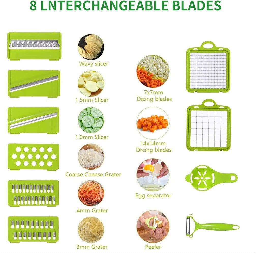 image-Multifunctional Vegetable Chopper Dicer Slicer Grater Cutter