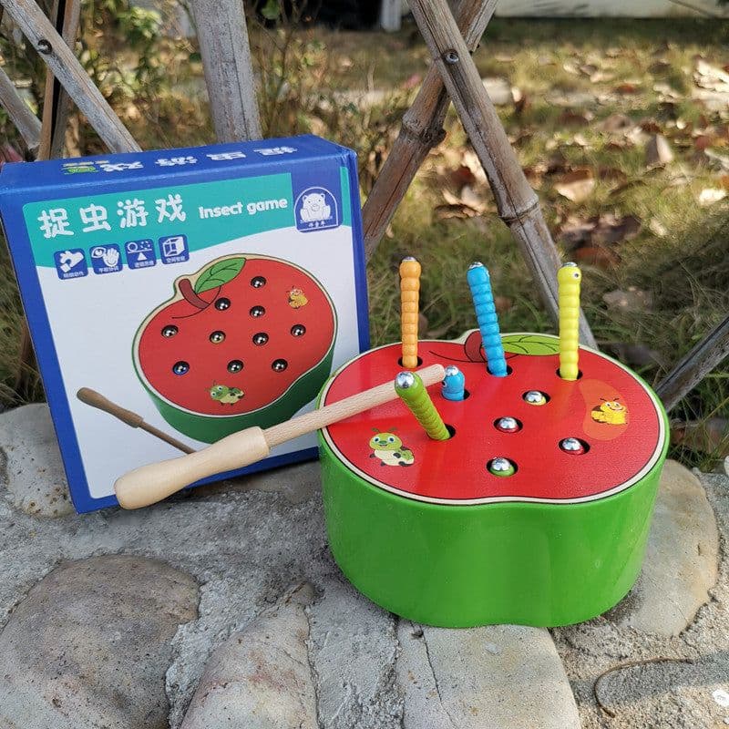 image-Chi Tong Magnetic Bug Catching Game Wooden Educational Toy Ages 4-6