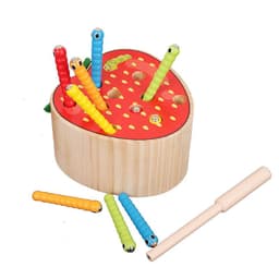 image-Top Cow Wooden Magnetic Fruit Catching Game Toy Ages 1-4 Years