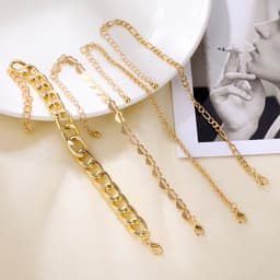 image-Korean Multi-Layer Tassel Hollow Heart Metal Bracelet 4-Piece Set