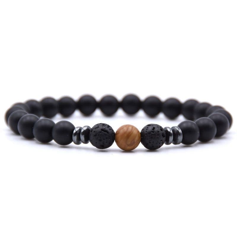 image-Natural Stone Beaded Bracelet Women Geometric Ethnic Style Amber