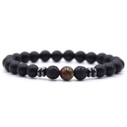 image-Natural Stone Beaded Bracelet Women Geometric Ethnic Style Amber