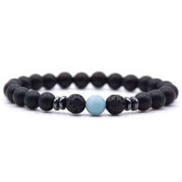image-Natural Stone Beaded Bracelet Women Geometric Ethnic Style Amber