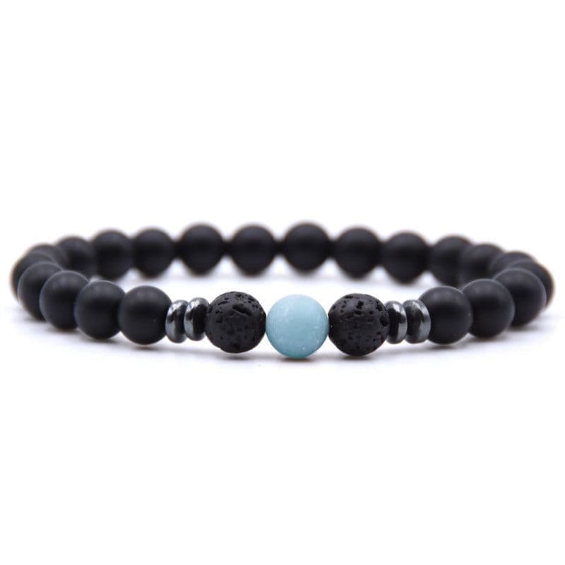 image-Natural Stone Beaded Bracelet Women Geometric Ethnic Style Amber