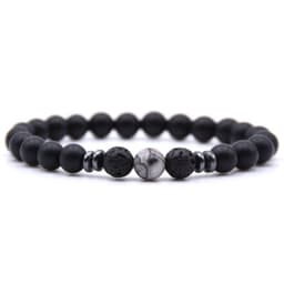 image-Natural Stone Beaded Bracelet Women Geometric Ethnic Style Amber