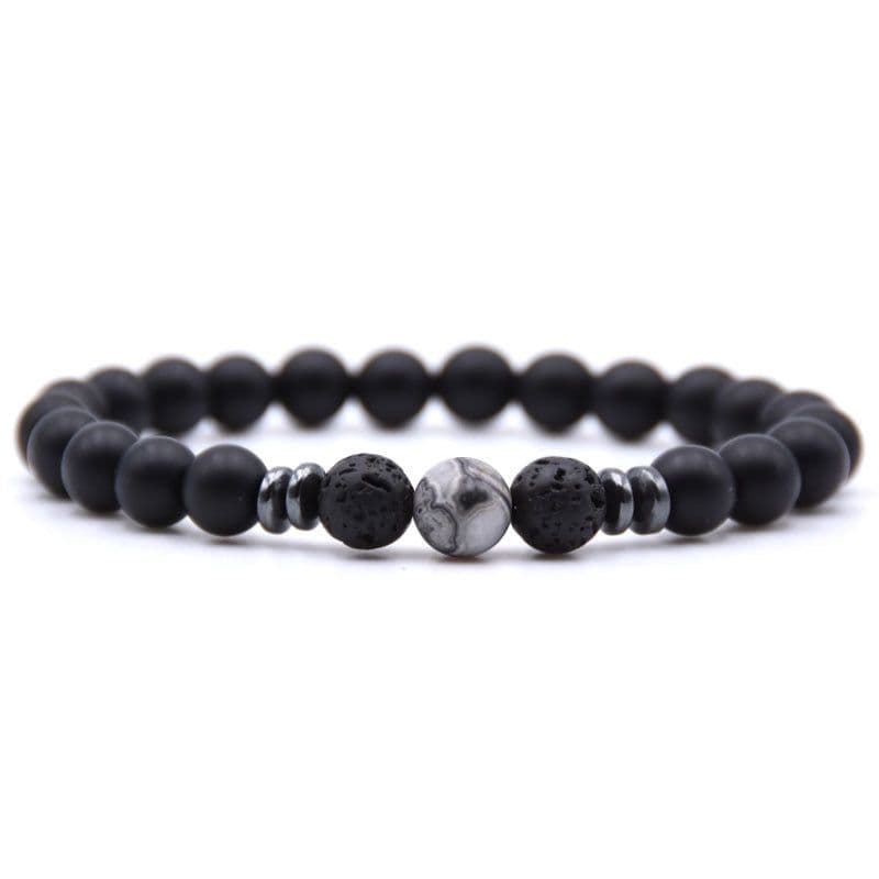 image-Natural Stone Beaded Bracelet Women Geometric Ethnic Style Amber