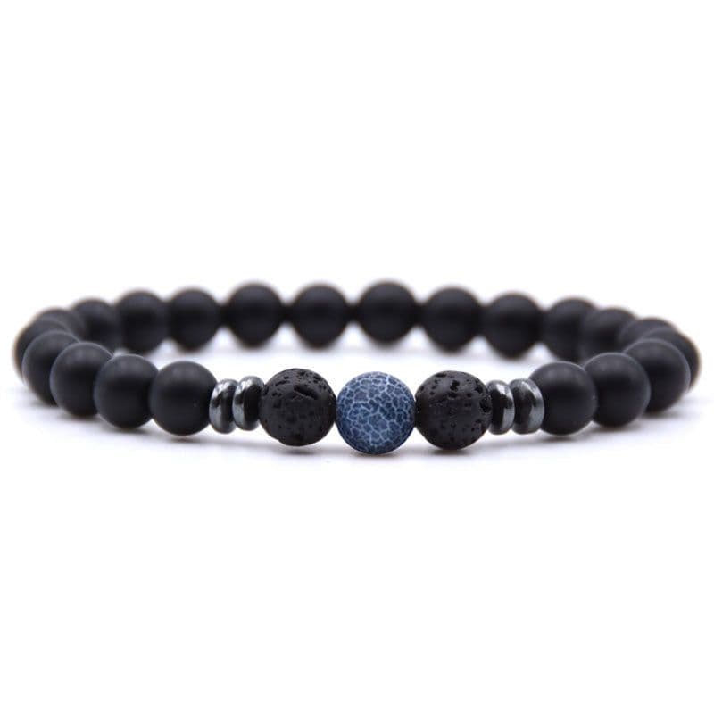image-Natural Stone Beaded Bracelet Women Geometric Ethnic Style Amber