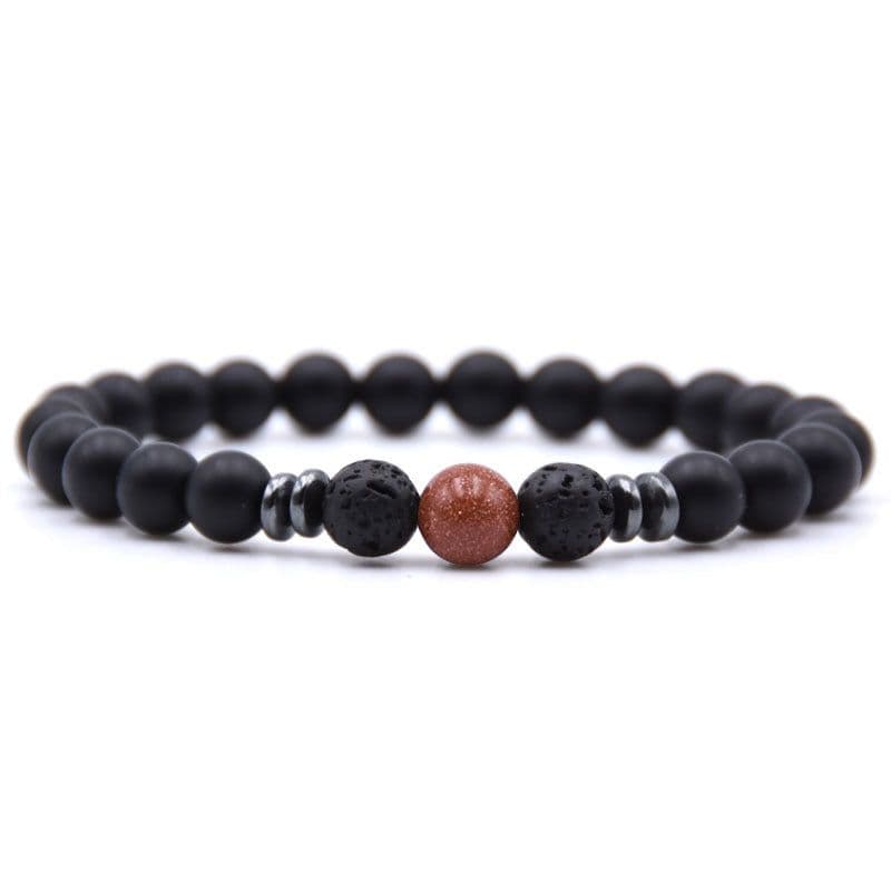 image-Natural Stone Beaded Bracelet Women Geometric Ethnic Style Amber