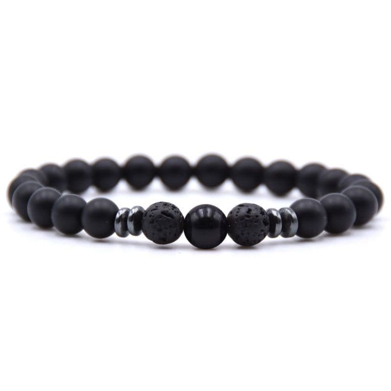 image-Natural Stone Beaded Bracelet Women Geometric Ethnic Style Amber
