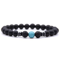 image-Natural Stone Beaded Bracelet Women Geometric Ethnic Style Amber