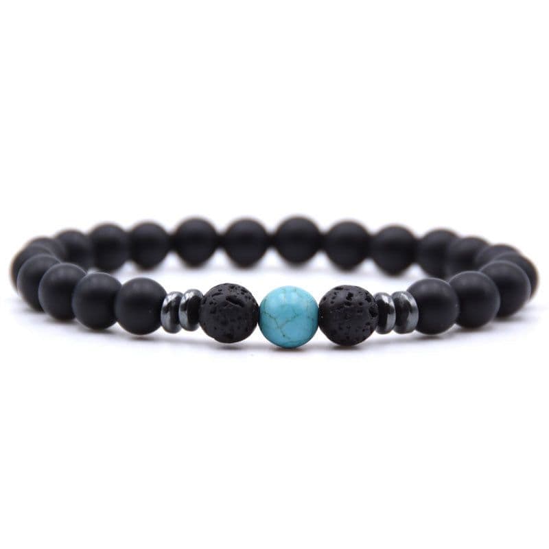image-Natural Stone Beaded Bracelet Women Geometric Ethnic Style Amber