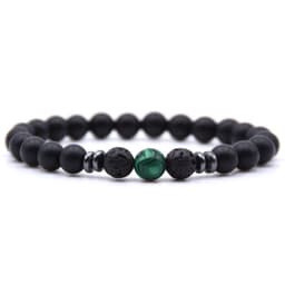 image-Natural Stone Beaded Bracelet Women Geometric Ethnic Style Amber