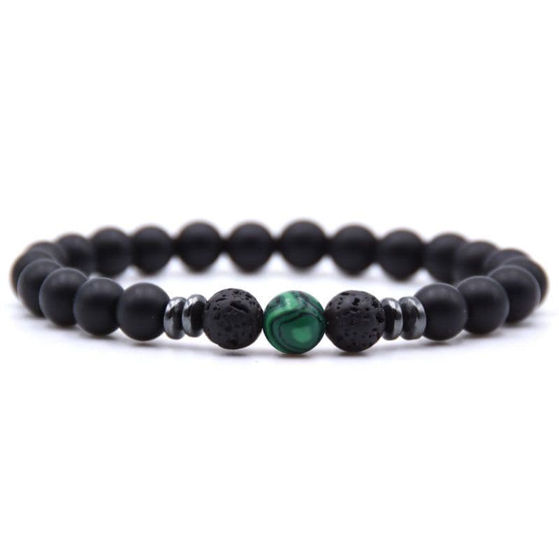 image-Natural Stone Beaded Bracelet Women Geometric Ethnic Style Amber