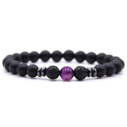 image-Natural Stone Beaded Bracelet Women Geometric Ethnic Style Amber