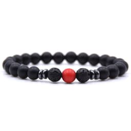 image-Natural Stone Beaded Bracelet Women Geometric Ethnic Style Amber