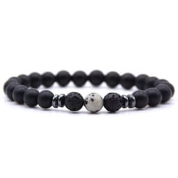 image-Natural Stone Beaded Bracelet Women Geometric Ethnic Style Amber