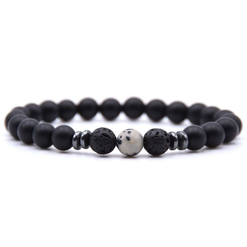 image-Natural Stone Beaded Bracelet Women Geometric Ethnic Style Amber