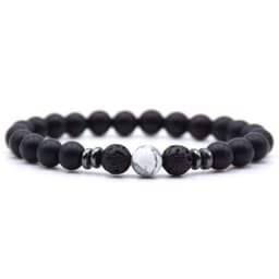 image-Natural Stone Beaded Bracelet Women Geometric Ethnic Style Amber