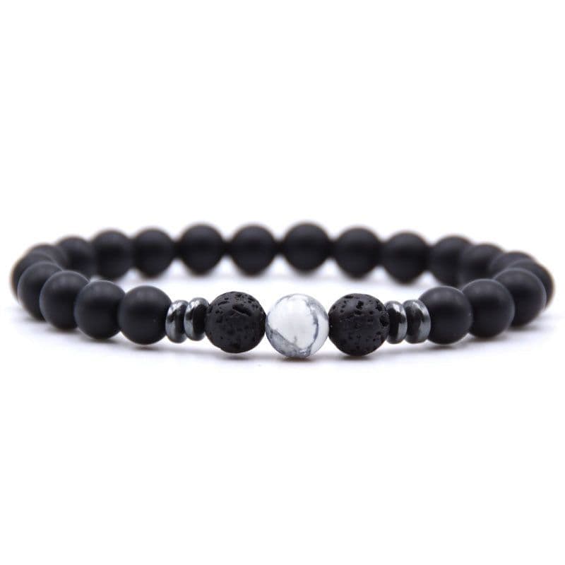 image-Natural Stone Beaded Bracelet Women Geometric Ethnic Style Amber