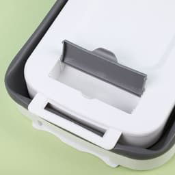 image-Wall Mounted Folding Kitchen Trash Can with Push Open Lid White