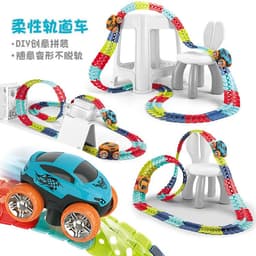 image-Magic Tracks Flexible Rail Car Electric Roller Coaster Educational Toy
