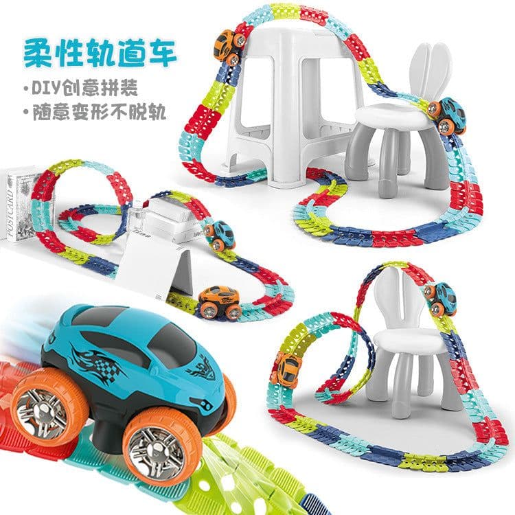 image-Magic Tracks Flexible Rail Car Electric Roller Coaster Educational Toy