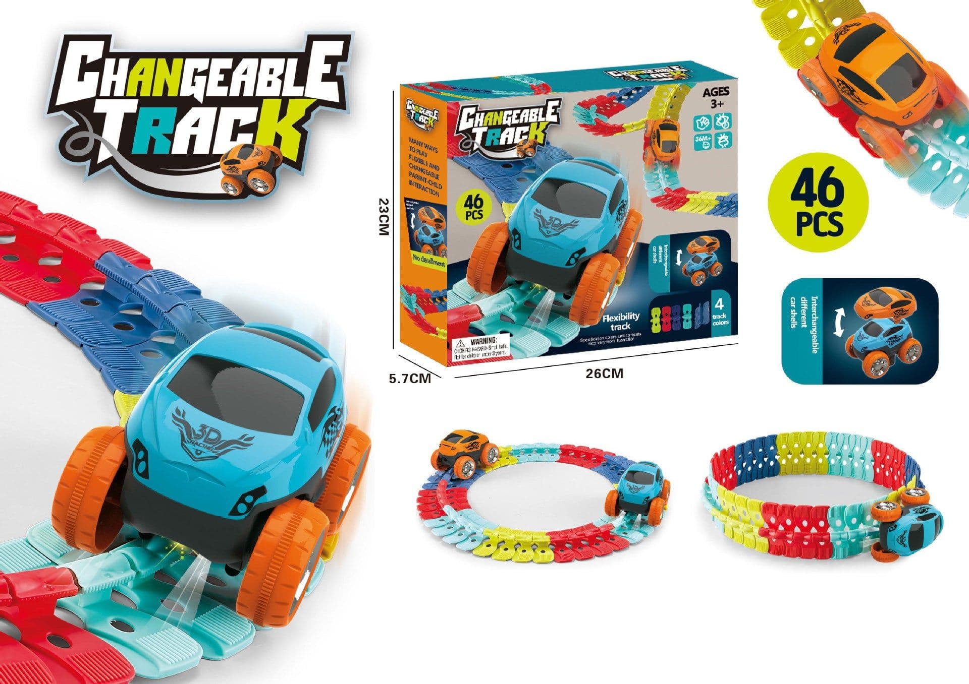 image-Magic Tracks Flexible Rail Car Electric Roller Coaster Educational Toy