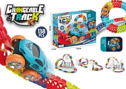 image-Magic Tracks Flexible Rail Car Electric Roller Coaster Educational Toy
