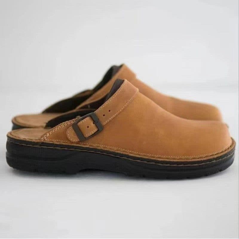image-Men's Wedge Heel Sandals Slides Open Back Flat Bottom Shoes Large Size