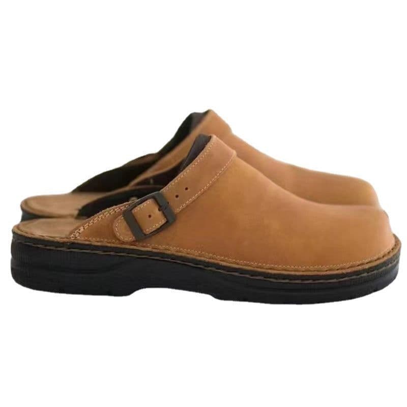 image-Men's Wedge Heel Sandals Slides Open Back Flat Bottom Shoes Large Size