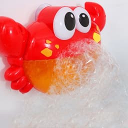 image-Crab Bubble Machine Bath Toy for Babies with Music & Water Spray