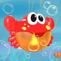 image-Crab Bubble Machine Bath Toy for Babies with Music & Water Spray