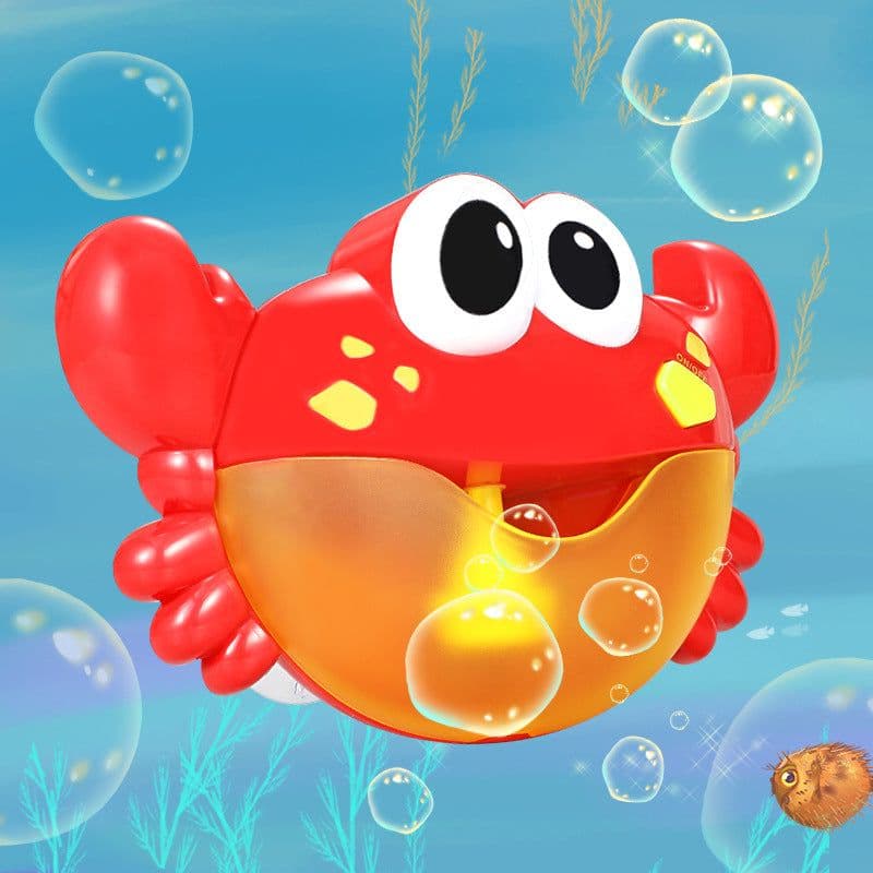 image-Crab Bubble Machine Bath Toy for Babies with Music & Water Spray