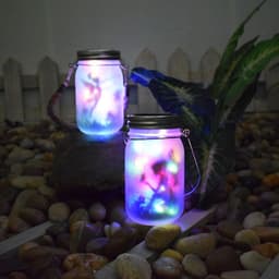 image-Solar LED Glass Mason Jar Garden Light Waterproof Outdoor Decor