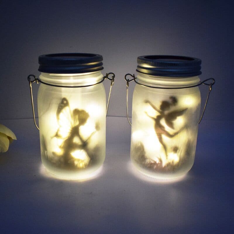 image-Solar LED Glass Mason Jar Garden Light Waterproof Outdoor Decor