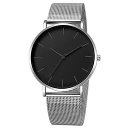 image-Unisex Quartz Watch 40mm Mesh Belt Gold Black Dial 305