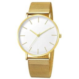 image-Unisex Quartz Watch 40mm Mesh Belt Gold Black Dial 305