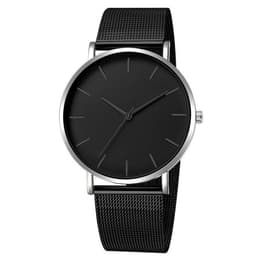 image-Unisex Quartz Watch 40mm Mesh Belt Gold Black Dial 305