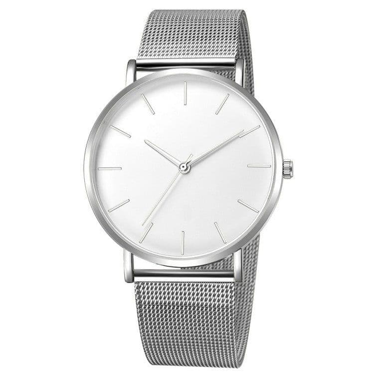 image-Unisex Quartz Watch 40mm Mesh Belt Gold Black Dial 305