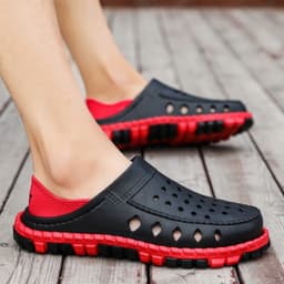 image-Xindixin Men's EVA Sandals Brown Closed Toe Non-Slip Beach Shoes