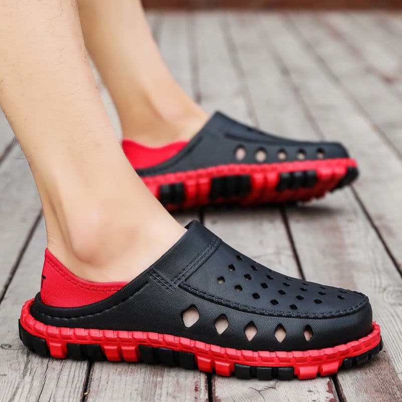 image-Xindixin Men's EVA Sandals Brown Closed Toe Non-Slip Beach Shoes