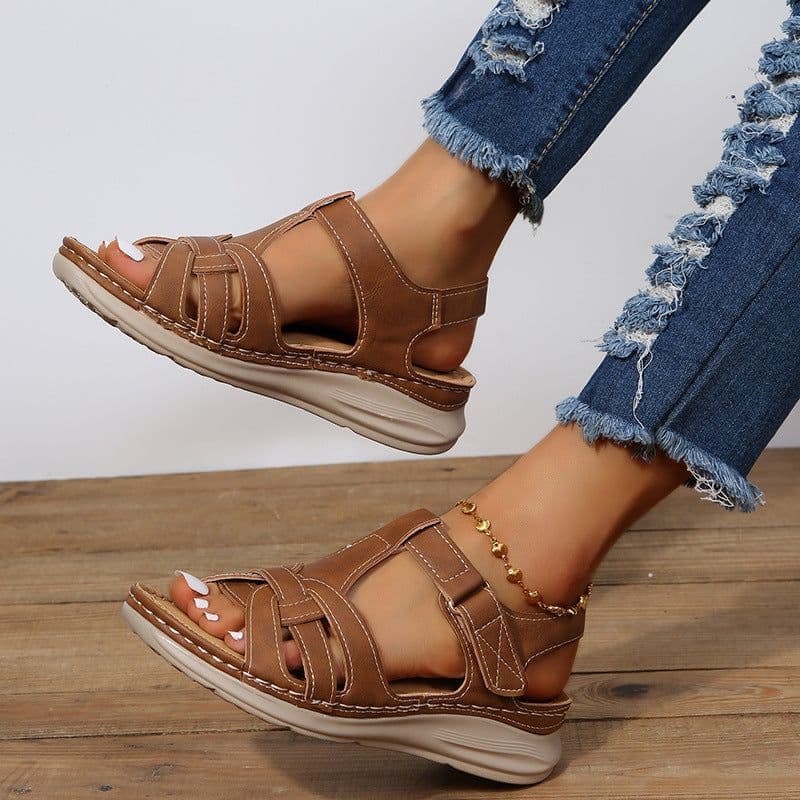 image-Women's Wedge Heel Sandals Summer Casual Comfortable Large Size